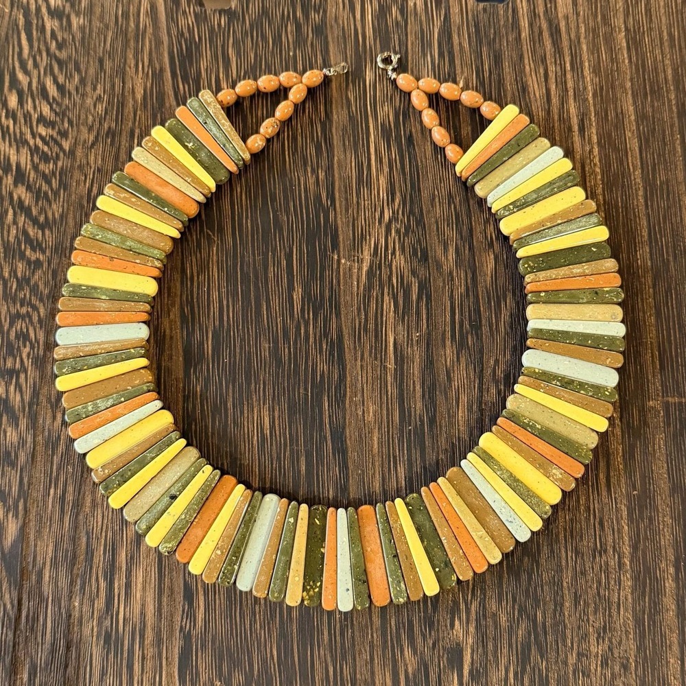 Sirocco Egyptian Collar Necklace Womens OS Multicolor‎ Vintage Lucite Statement
